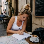 woman traveller doing itinerary